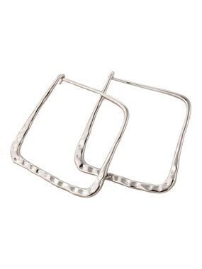 Silver-Tone Square Hoop Earrings